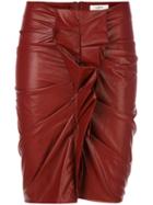 Isabel Marant Étoile - Gathered Detail Fitted Skirt - Women - Cotton/polyurethane/viscose - 40, Red, Cotton/polyurethane/viscose