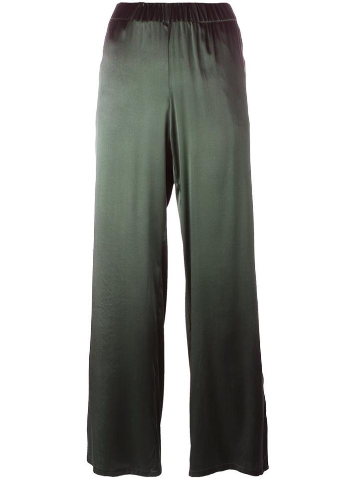 P.a.r.o.s.h. 'silsix' Straight Trousers, Women's, Size: Xl, Green, Silk/spandex/elastane