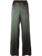 P.a.r.o.s.h. 'silsix' Straight Trousers, Women's, Size: Xl, Green, Silk/spandex/elastane