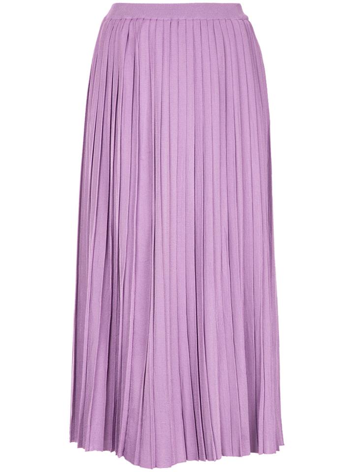 Le Ciel Bleu Pleated Knit Skirt - Pink & Purple