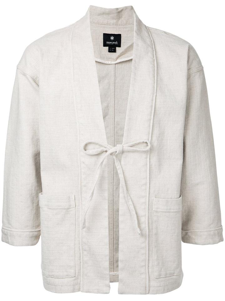 Snow Peak - Haori Cropped Sleeve Jacket - Men - Cotton/linen/flax/polyurethane - L, Brown, Cotton/linen/flax/polyurethane