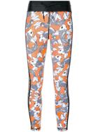 The Upside Sea Of Koi Print Midi Leggings - Multicolour