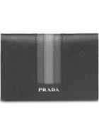 Prada Striped Wallet - Black