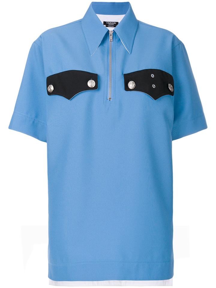 Calvin Klein 205w39nyc Chest-pocket Detail Polo Top - Blue
