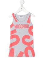 Moschino Kids Logo Print Tank Top, Toddler Girl's, Size: 5 Yrs, Grey