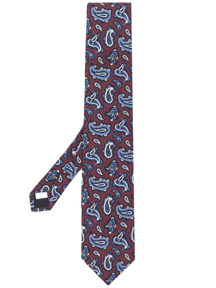 Lardini Paisley Print Tie - Red