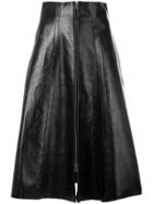 Fendi Zip Front Midi Skirt - Black