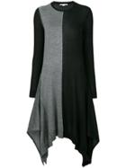 Stella Mccartney Colour Block Asymmetric Knit Dress - Black