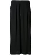 Vince Pleated Crossover Cropped Trousers - Black