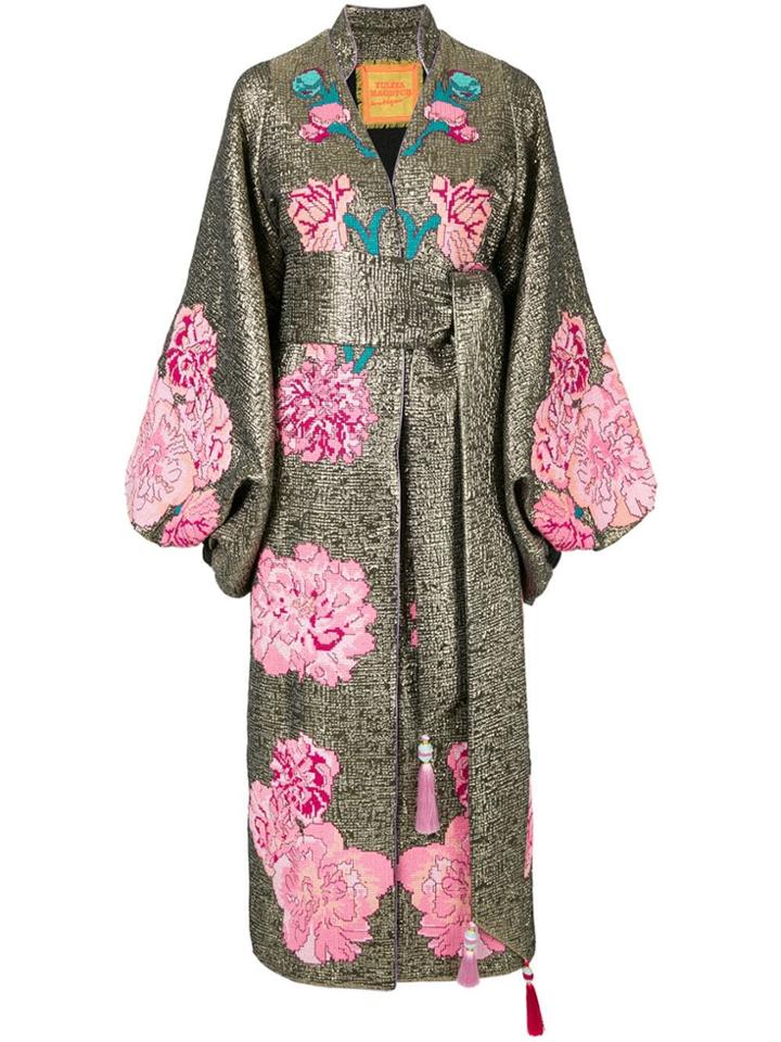 Yuliya Magdych Peonies Rose Wrap Dress - Gold