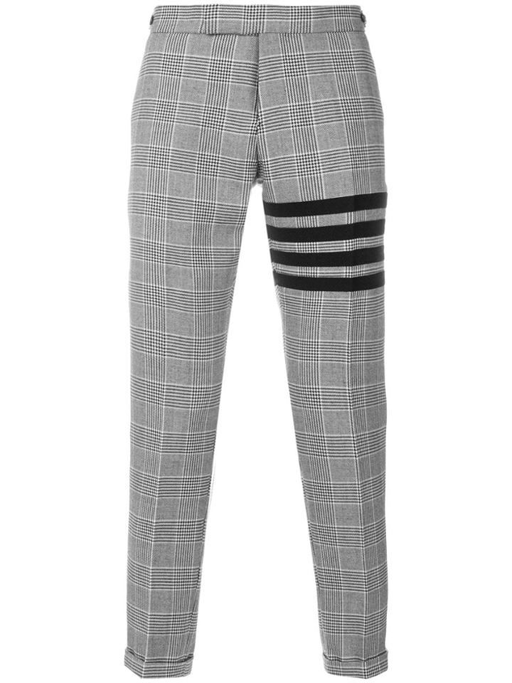 Thom Browne 4-bar Prince Of Wales Heavy Wool Trouser - Black