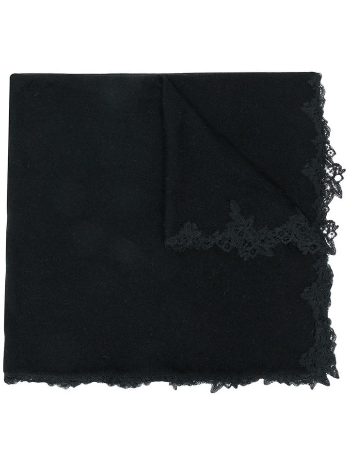 Ermanno Scervino Lace-embroidered Scarf - Black