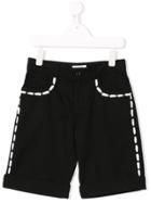 Moschino Kids Contrast Stitch Shorts - Black