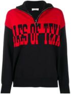 Sandro Paris Slogan Colour-block Jumper - Blue