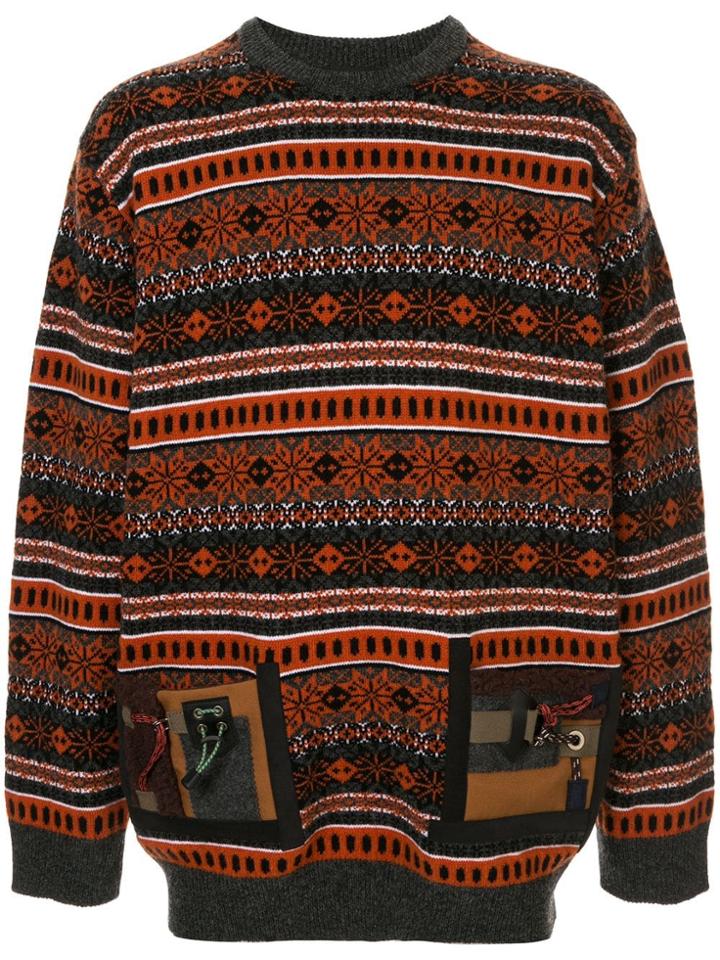 Kolor Fairisle Knit Sweater - Brown