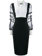 Le Petite Robe Di Chiara Boni Contrast Panel Fitted Dress - Black