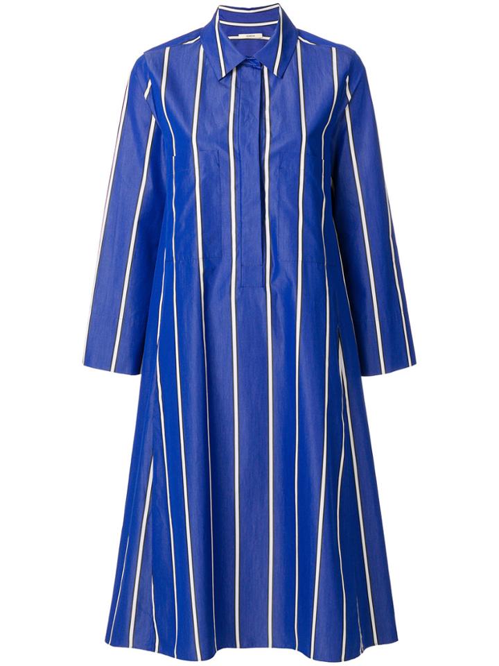 Odeeh Striped Shirt Dress - Blue