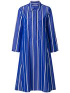 Odeeh Striped Shirt Dress - Blue