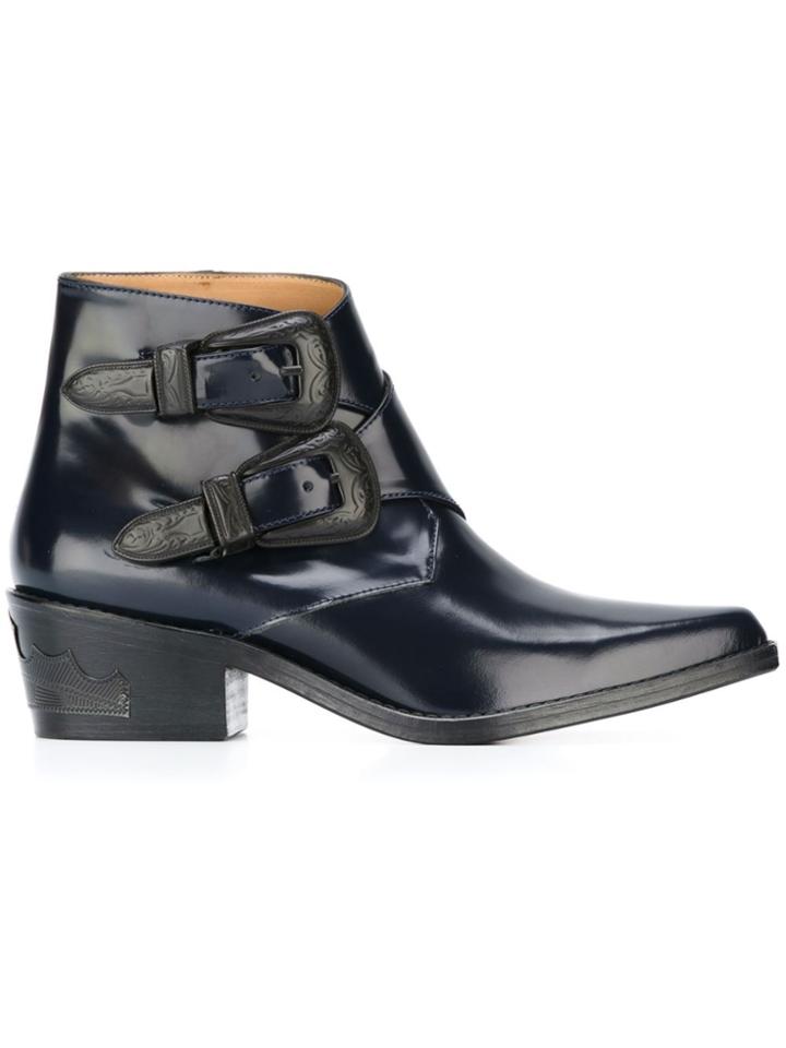 Toga Pulla Buckled Ankle Boots - Blue
