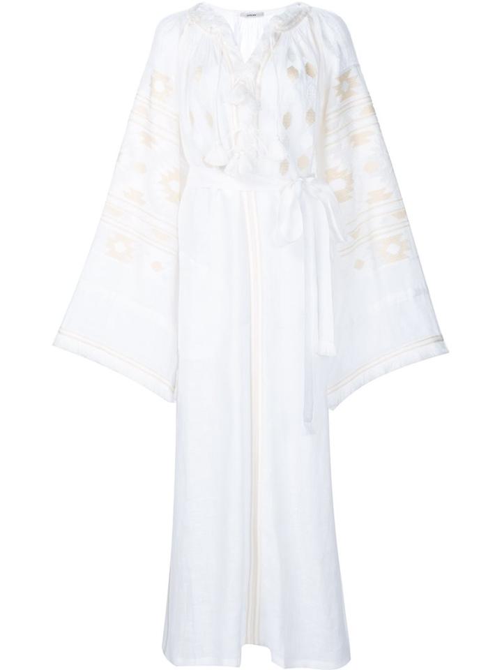 Vita Kin Embroidered Tasseled Dress, Women's, Size: Small, White, Linen/flax