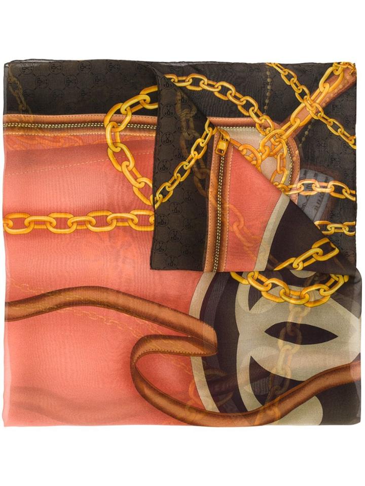 Moschino Chain Print Scarf - Pink