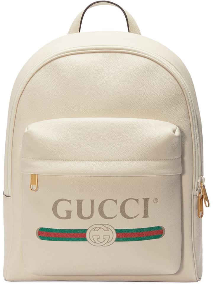 Gucci Gucci Print Leather Backpack - White
