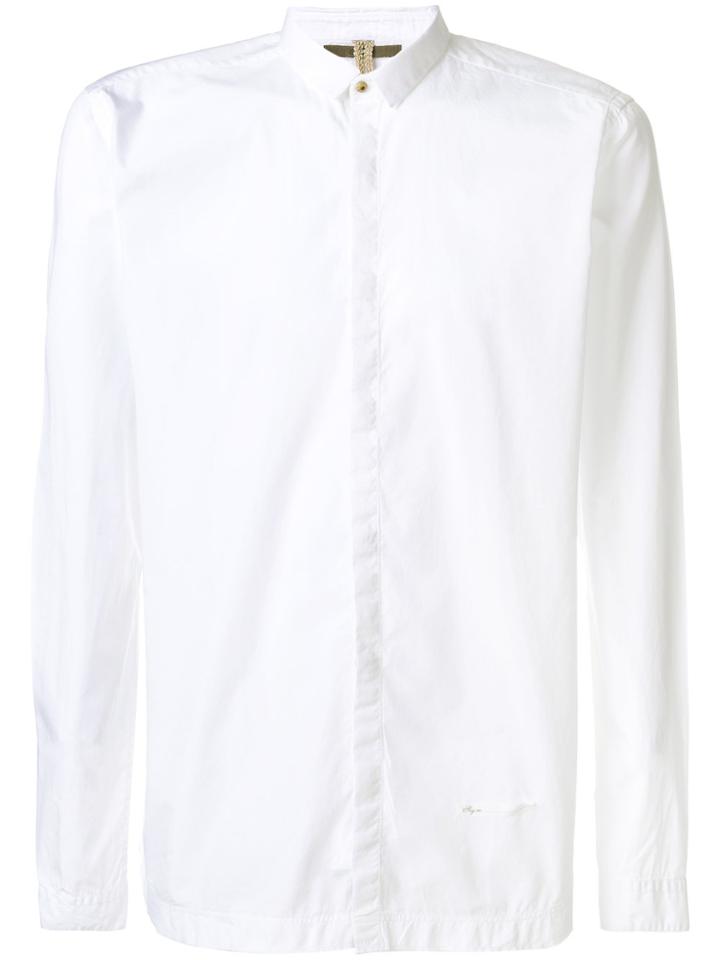 Dnl Concealed Button Shirt - White