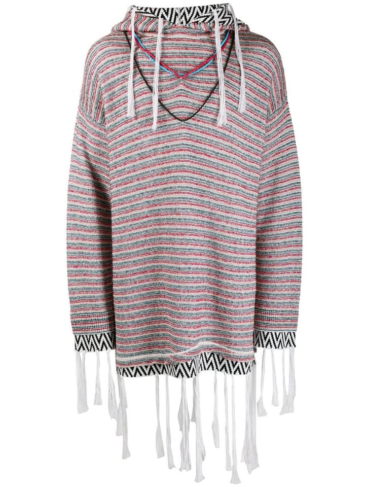Loewe Tassel Knitted Hoodie - White