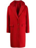 Ermanno Scervino Fur Collar Coat - Red