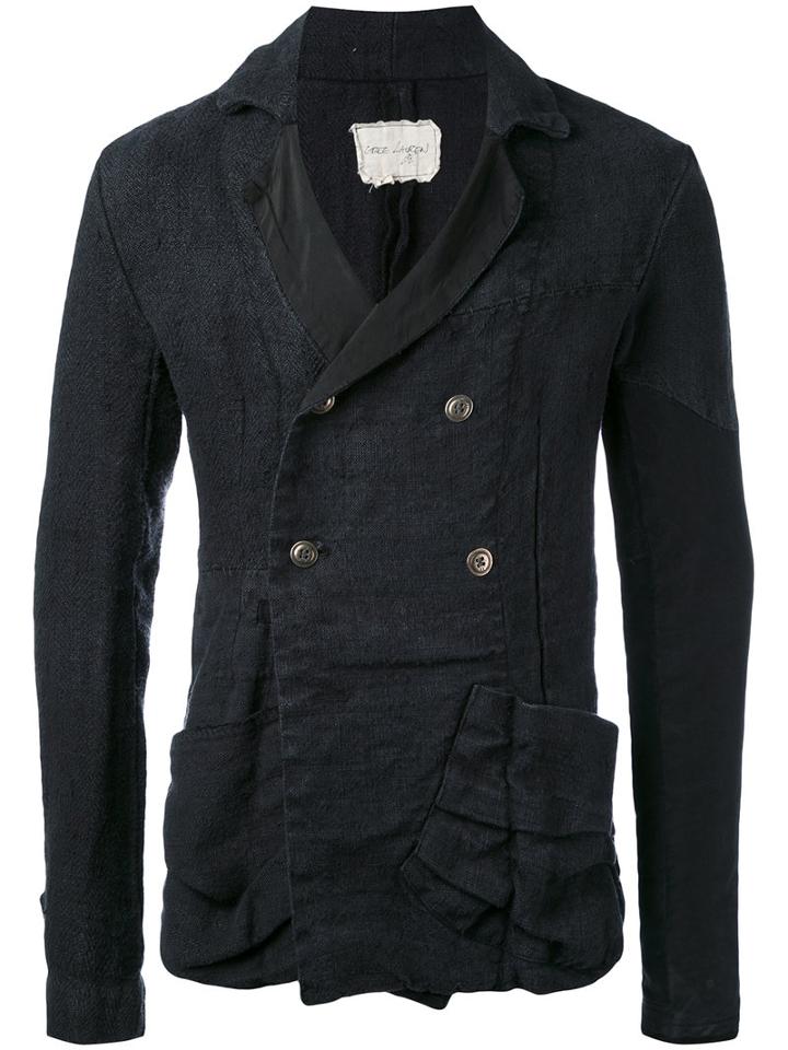 Greg Lauren - Double Breasted Blazer - Men - Linen/flax - 2, Blue, Linen/flax