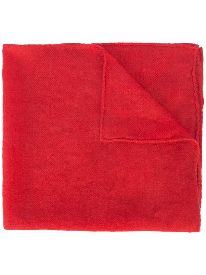 Ryan Roche Woven Cashmere Scarf - Red