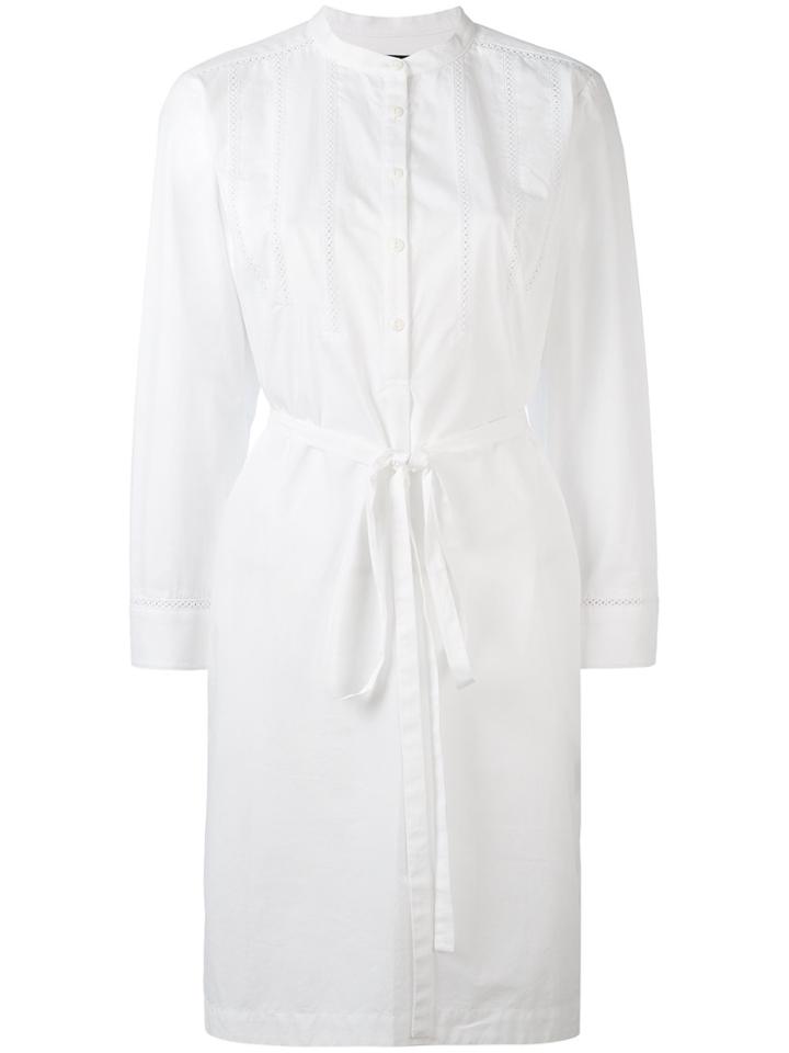 Rag & Bone Collarless Shirt Dress - White
