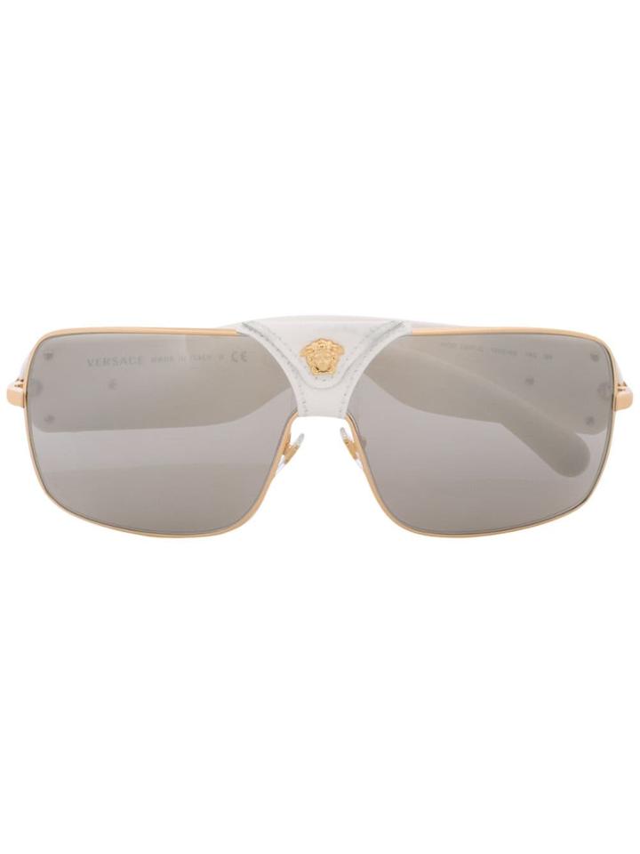 Versace Squared Baroque Sunglasses - White