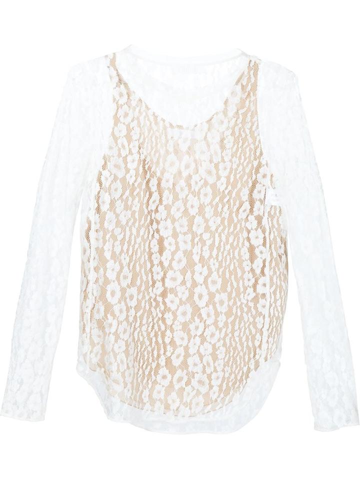 Chloé Lace Blouse, Women's, Size: 38, White, Polyester