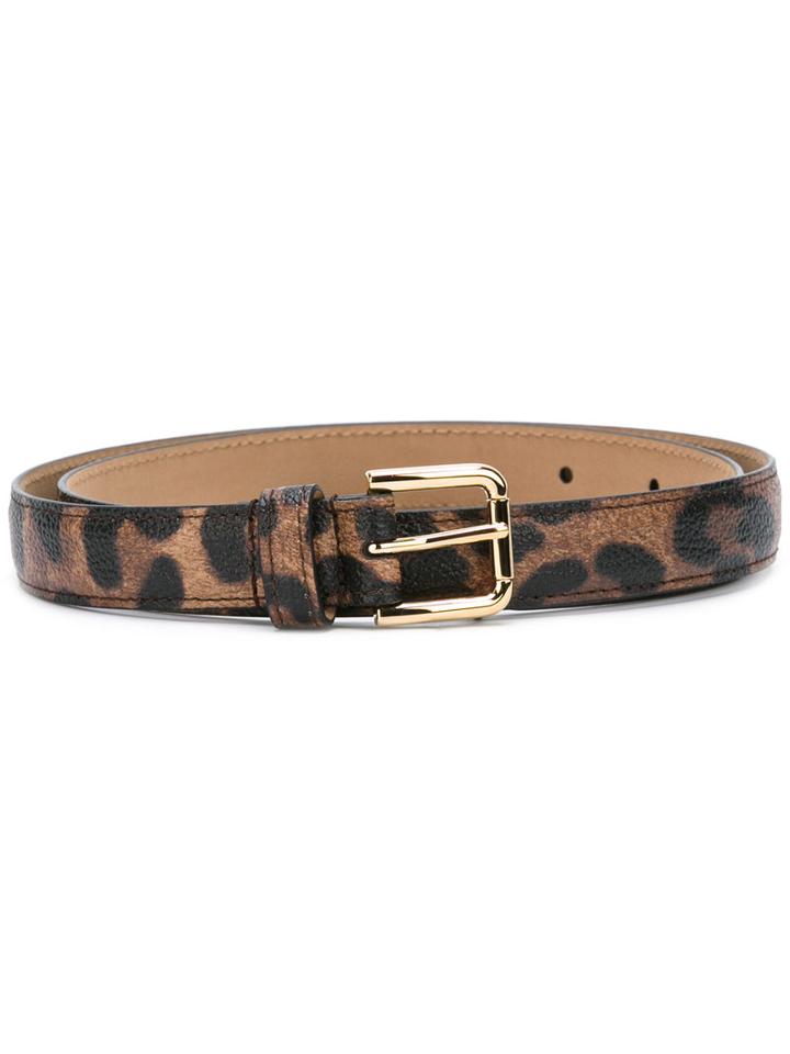 Dolce & Gabbana Gold Buckled Belt, Women's, Size: 90, Black, Cotton/calf Leather/polyester/polyurethane