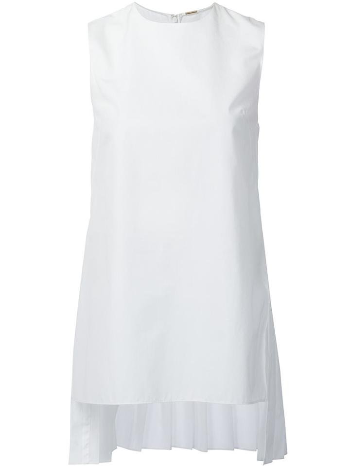 Adam Lippes Sleeveless Pleat Back Tunic, Women's, Size: 8, White, Cotton