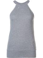 Rta Sleeveless Halterneck Top, Women's, Size: Small, Grey, Cotton/polyester