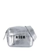 Msgm Logo Belt Bag - Silver