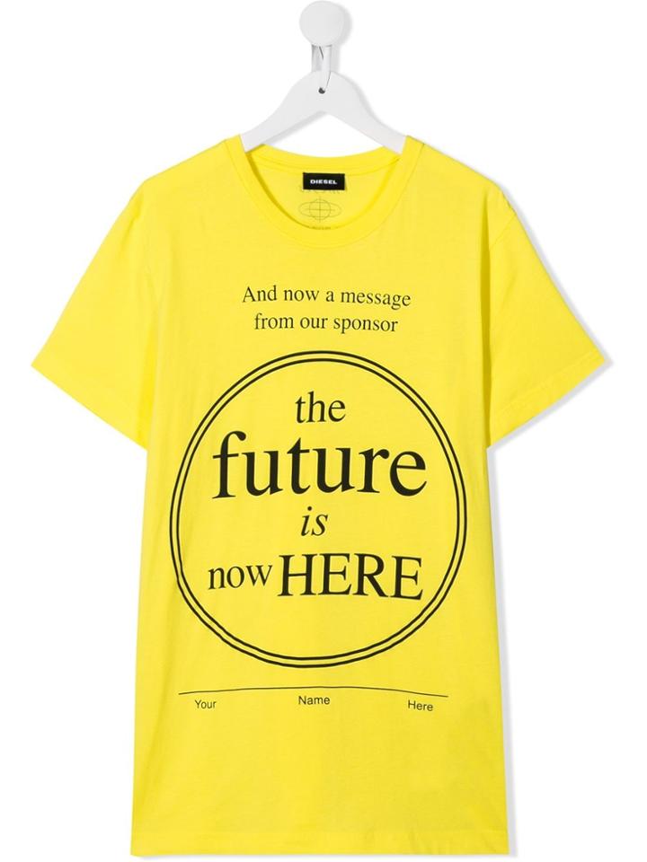 Diesel Kids Teen T-diego-yd Circle Print T-shirt - Yellow