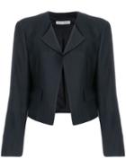 Giorgio Armani Pre-owned Pinstripe Cropped Jacket - Black