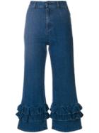 Vivetta Ruffle Cropped Jeans - Blue