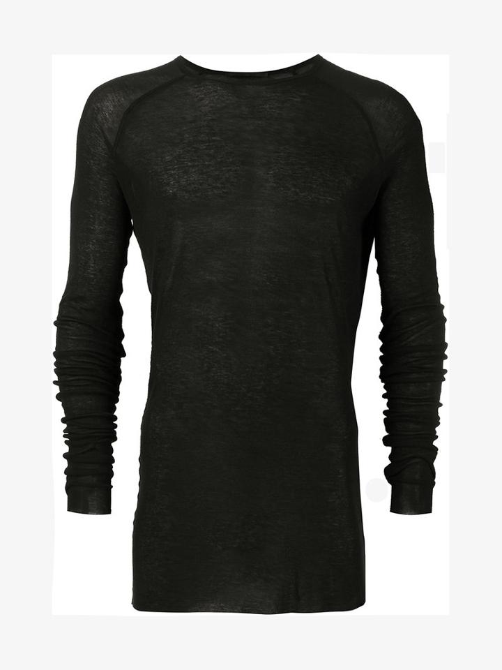 Haider Ackermann Long Sleeved T-shirt, Men's, Size: Large, Black, Rayon/cotton/nylon
