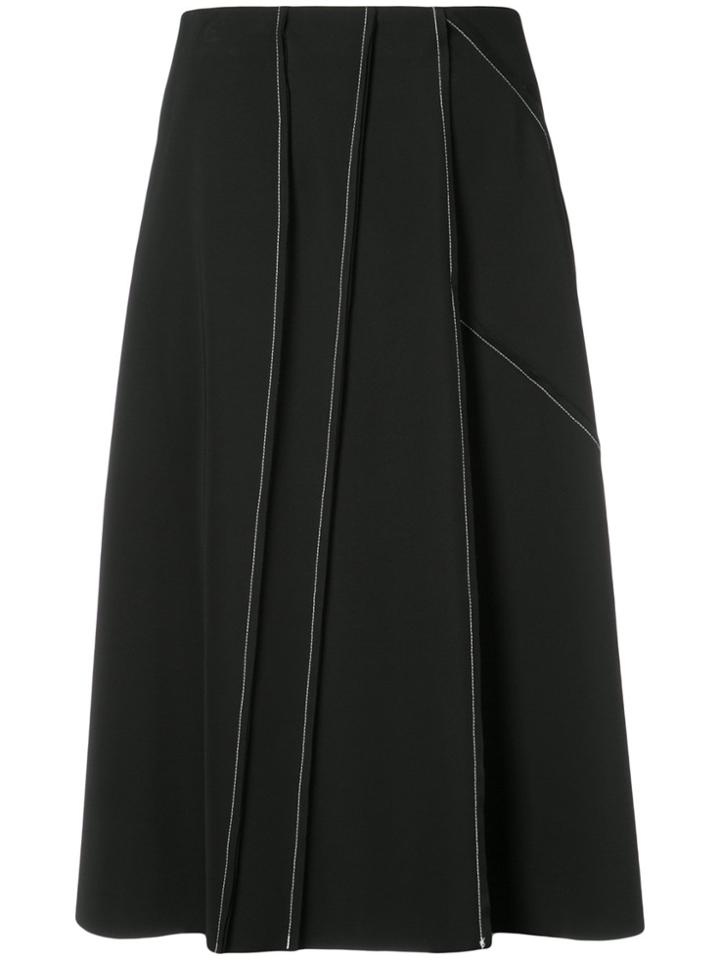 The Row Pleated A-line Skirt - Black