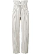 Rosie Assoulin Striped High Waisted Trousers - White