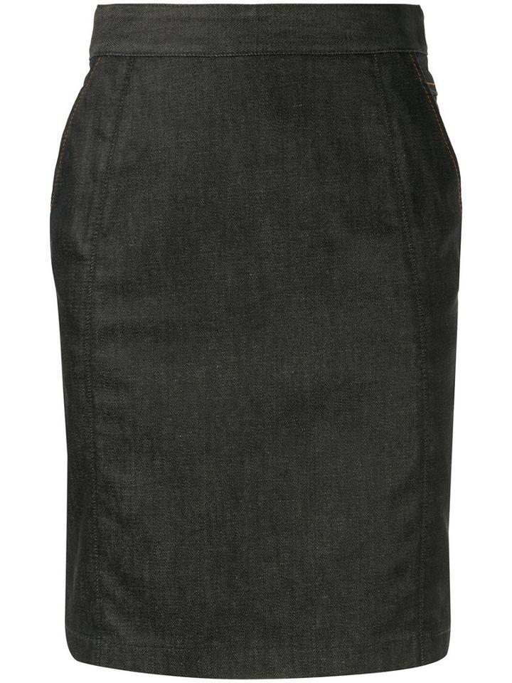 Céline Pre-owned Denim Pencil Skirt - Blue