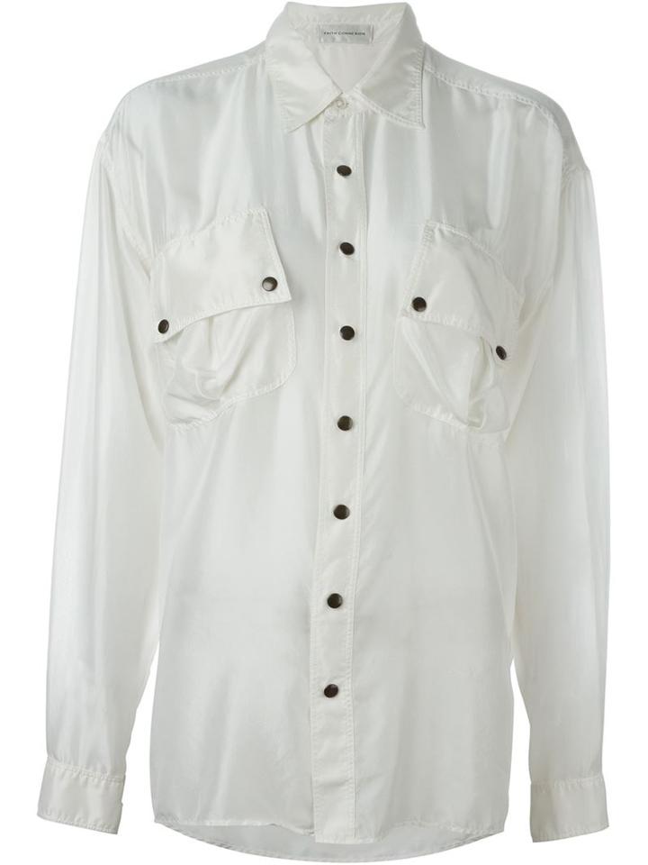 Faith Connexion Loose Fit Shirt, Women's, Size: S, White, Silk