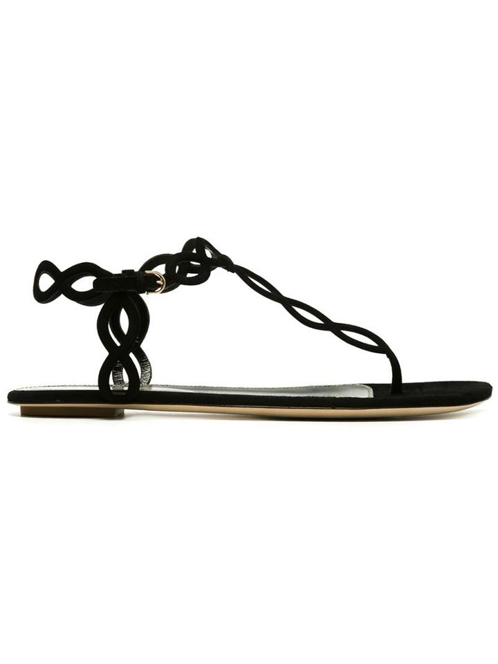 Sergio Rossi Spiral Cut-out Flat Sandals