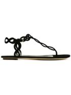 Sergio Rossi Spiral Cut-out Flat Sandals