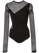 Alexandre Vauthier - Sheer Panel Bodie - Women - Polyamide/polyester/viscose - 1, Black, Polyamide/polyester/viscose