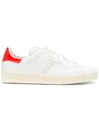 Tom Ford Contrasting Heel Counter Sneakers - White
